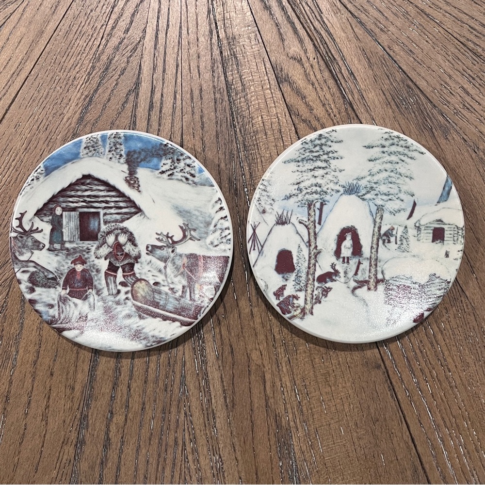 Set Of 2 ARABIA FINLAND 1981 Collector Wall Plates by A. Alariesto 11 & 13